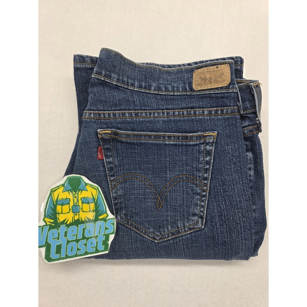 Levi's 515 Jeans Womens 14 Long Bootcut 34x33 Dark Wash Mid Rise Stretch Denim